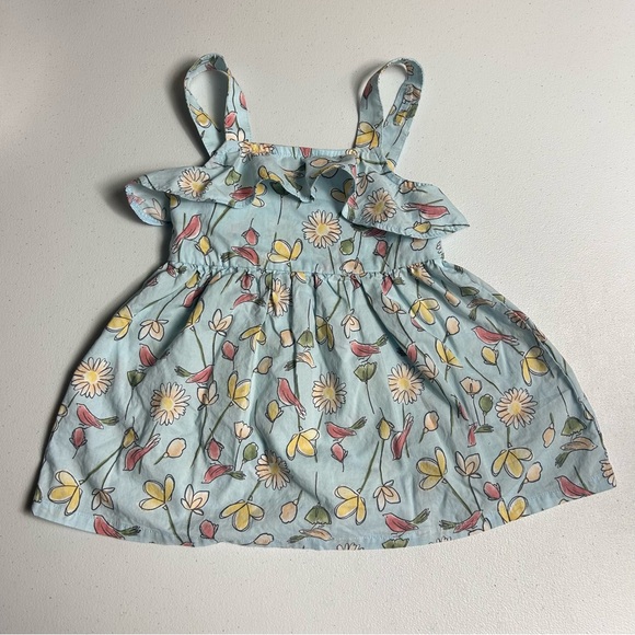 Carter's Other - Carters Floral Sundress with Ruffle Straps Birds Flowers Plants Themed 12 Months